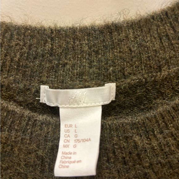 Olive-colored acrylic sweater H&M Large - Picture 2 of 3